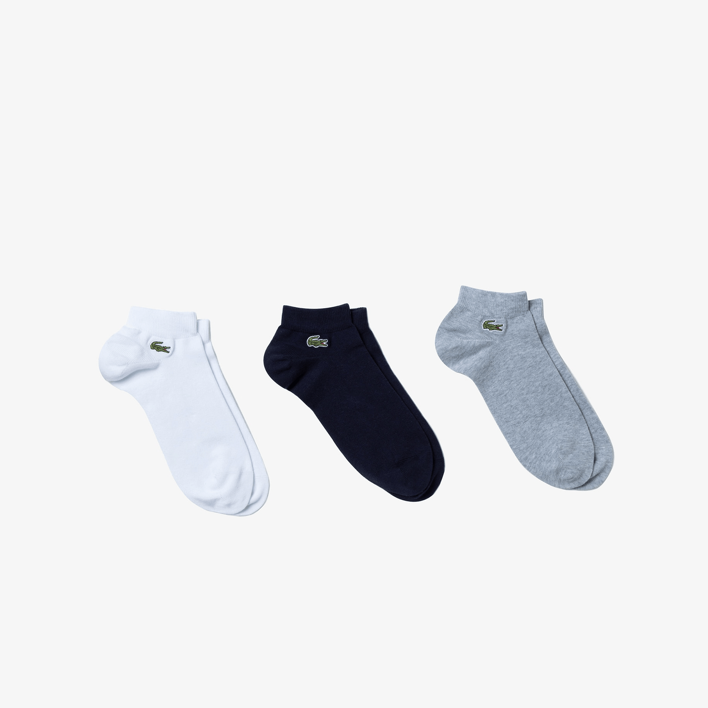 Lacoste LOT DE 3 PAIRES DE SOCQUETTES LACOSTE - BLANC GRIS NOIR