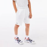 SHORT JUNIOR BLANC LACOSTE TENNIS EN TAFFETAS DIAMANTÉ 4