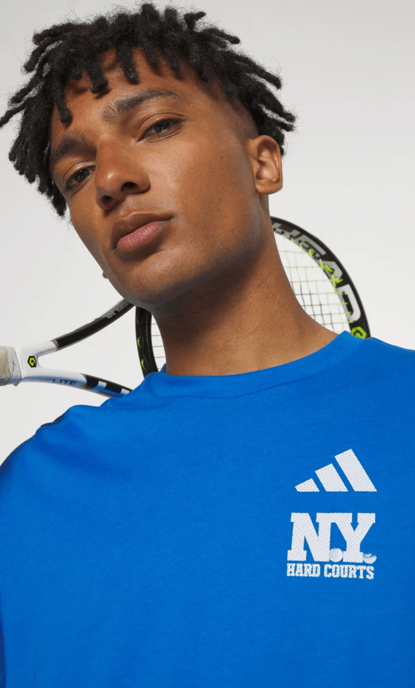 T SHIRT ADIDAS NEW YORK BRIGHT ROYAL HOMME Goatt