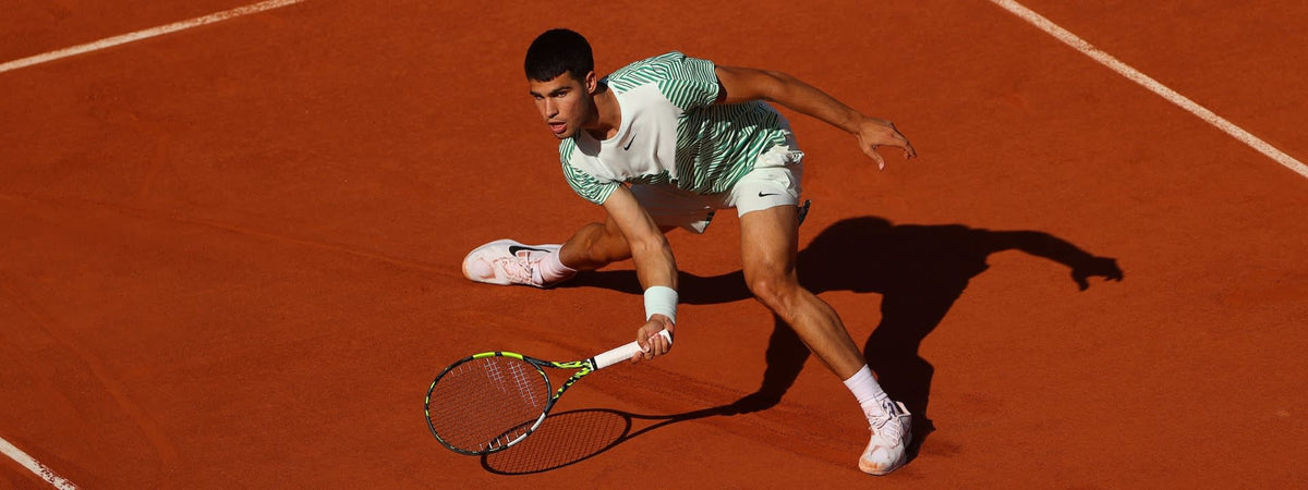 Carlos Alcaraz avec sa raquette Babolat Pure Aero 98