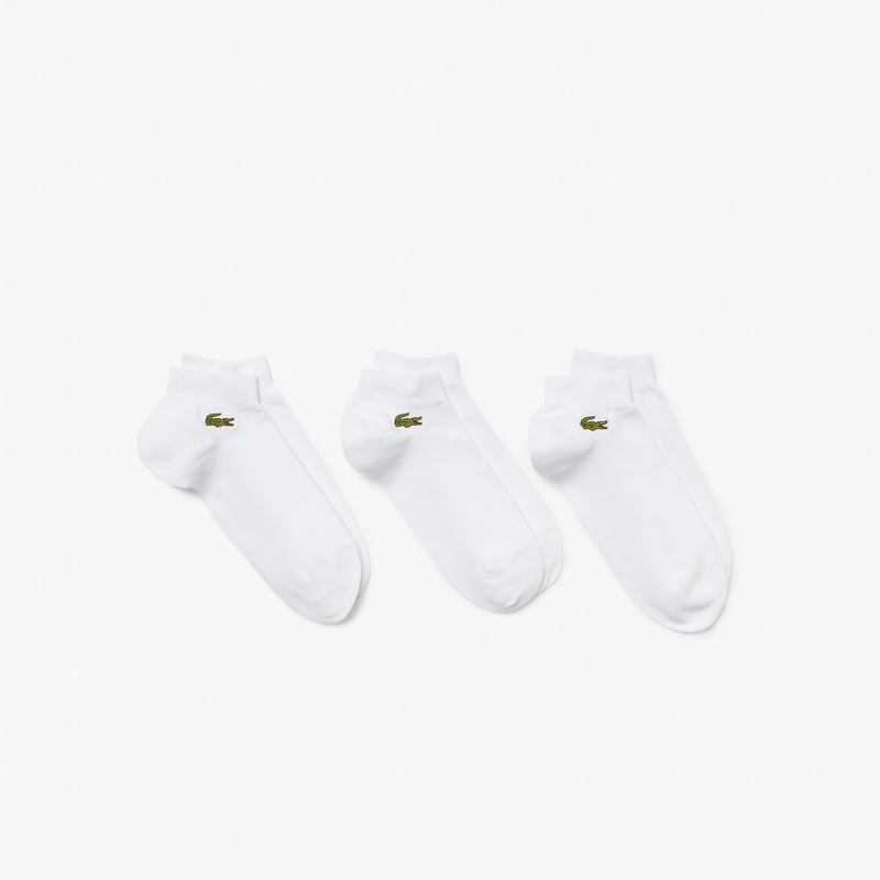 LOT DE 3 PAIRES DE SOCQUETTES LACOSTE BLANCHE