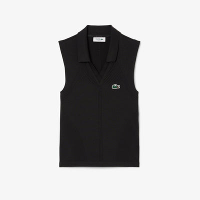 POLO LACOSTE SANS MANCHES MAILLE STRETCH FEMME