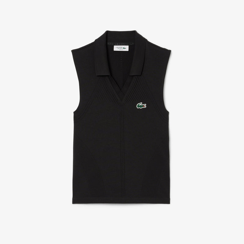 POLO LACOSTE SANS MANCHES MAILLE STRETCH FEMME