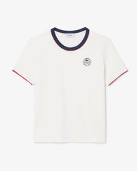 Lacoste T-SHIRT LACOSTE HÉRITAGE ULTRA DRY BADGE Blanc / 36