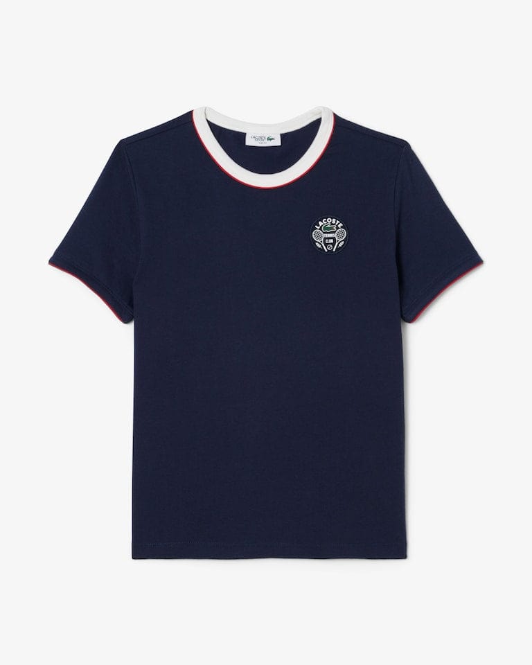 Lacoste T-SHIRT LACOSTE HÉRITAGE ULTRA DRY BADGE Bleu / 36
