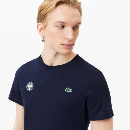 Lacoste T-SHIRT PERMANENT HOMME LACOSTE x ROLAND-GARROS -MARINE