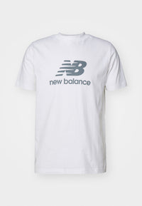 New balance T-SHIRT NEW BALANCE ESSENTIALS LOGO IMPRIMÉ Blanc / S