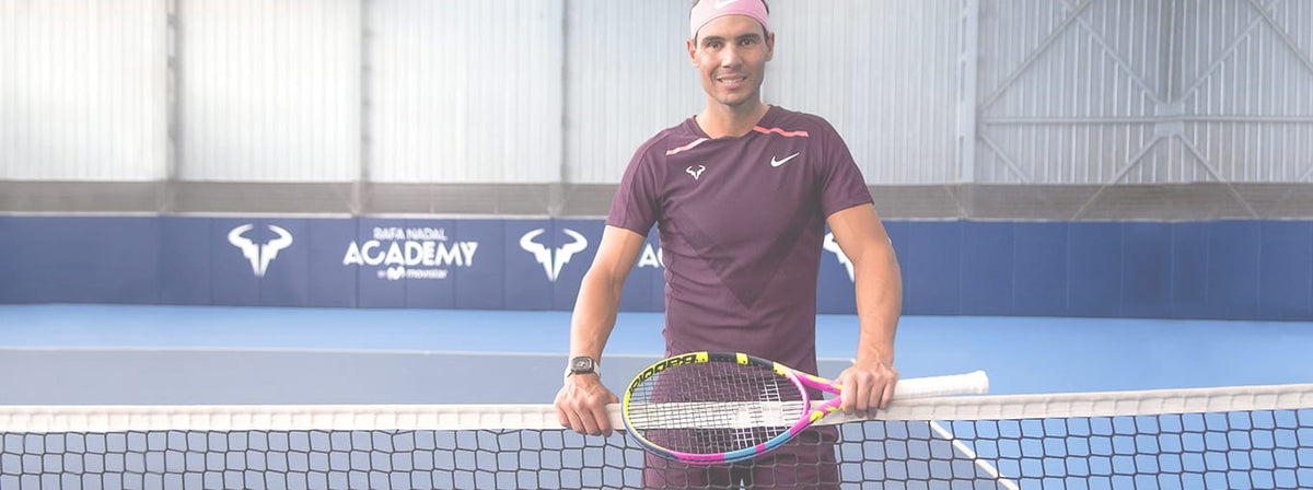 Rafael Nadal avec sa raquette Babolat Pure Aero Rafa